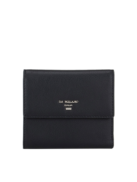 

Da Milano Women Black Textured Leather Three Fold Wallet