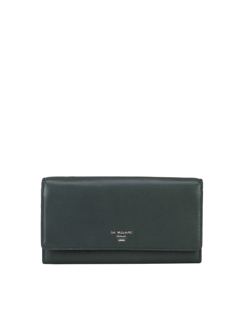 

Da Milano Women Green Textured Leather Wallet