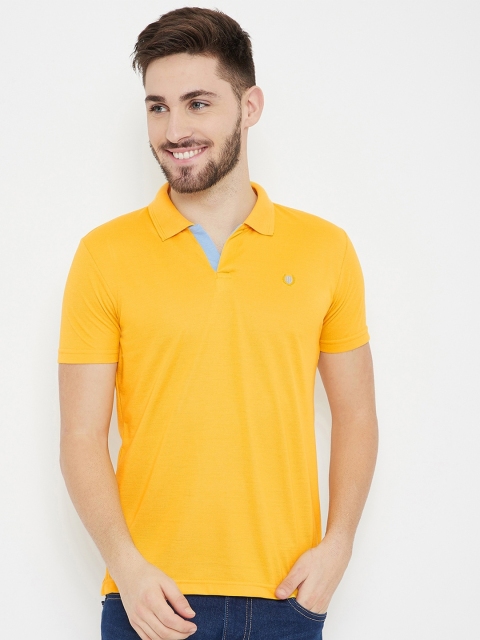 

Duke Men Yellow Polo Collar Slim Fit T-shirt