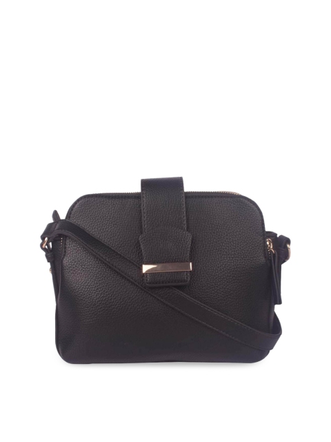 

Bagkok Black PU Structured Sling Bag