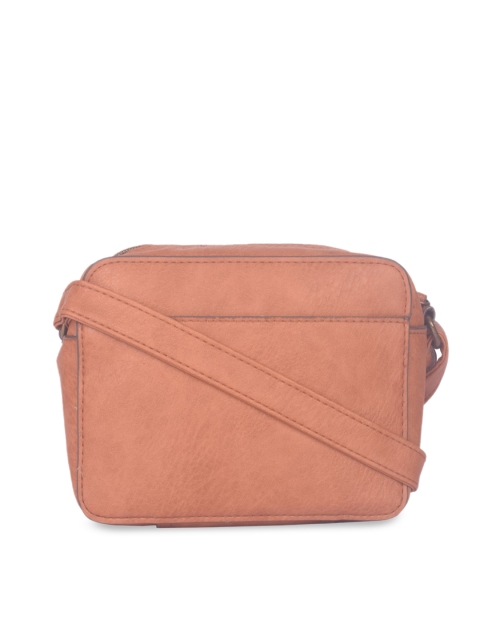 

Bagkok Tan Brown PU Structured Sling Bag