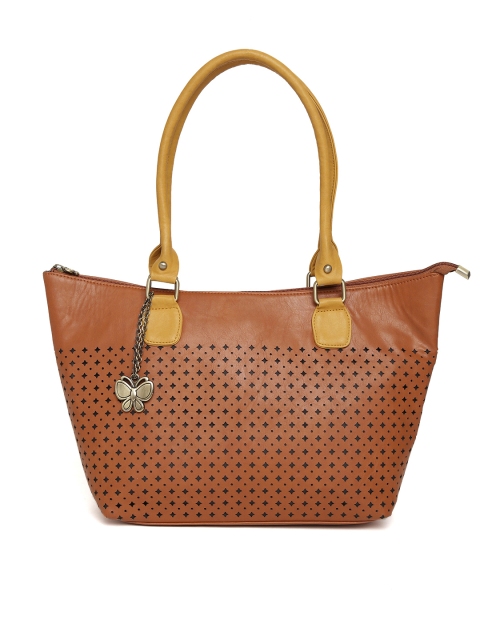 

Butterflies Tan Brown Cut-Out Shoulder Bag