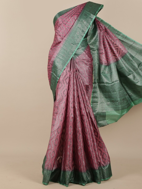 

Pothys Lavender & Green Woven Design Zari Pure Silk Tussar Saree