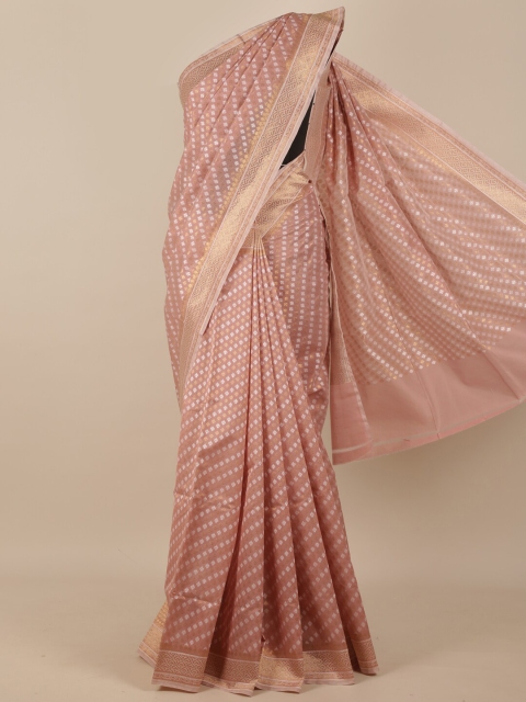 

Pothys Pink & Gold Zari Pure Kosa Silk Saree
