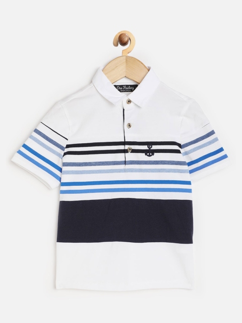

One Friday Boys White Striped Casual Shirt