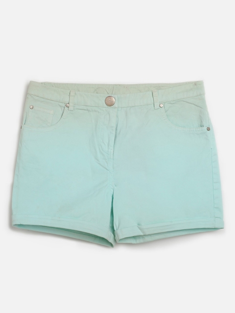 

One Friday Girls Fluorescent Green Ombre Mid-Rise Regular Shorts