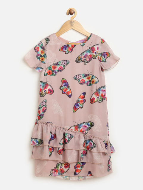 

One Friday Pink Floral Drop-Waist Dress