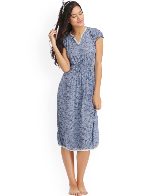 

Clovia Blue Paisely Print Nightdress NS0664P08XL