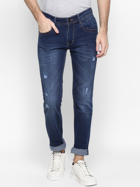 

Cantabil Men Blue Slim Fit Mildly Distressed Light Fade Jeans