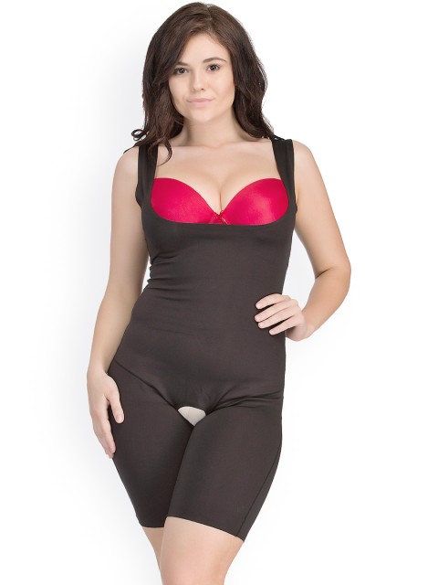 

Clovia Black Body Suit With Thigh Compressor SW0012P133