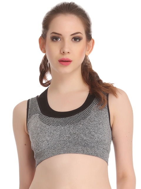 

Clovia Grey & Black Sports Bra BB0006P0130