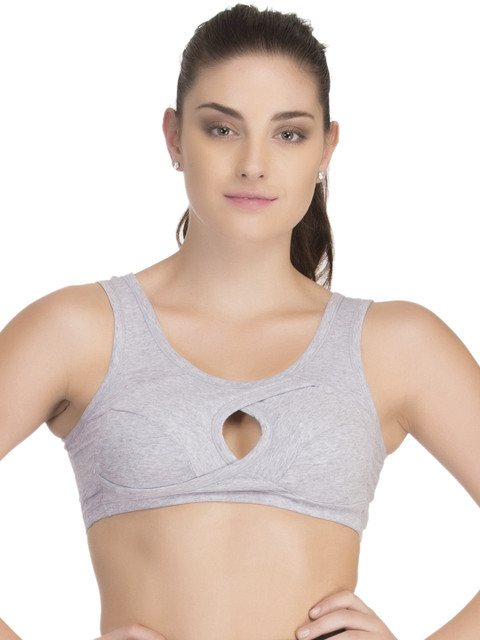 

Clovia Grey Melange Sports Bra BR0567P01