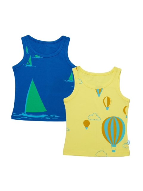 

You Got Plan B Infant Girls Blue & Yellow Pack of 2 Sea & Sky Vests