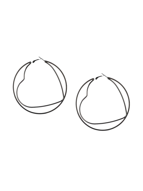 

Mali Fionna Women Black Classic Hoop Earrings