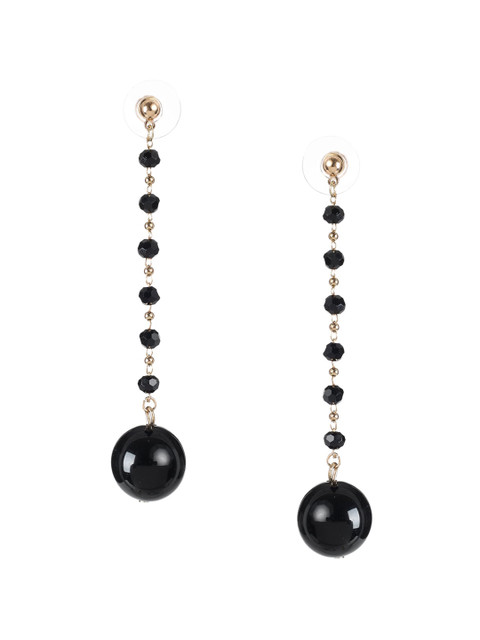 

Mali Fionna Women Gold-Toned & Black Beaded Contemporary Drop Earrings