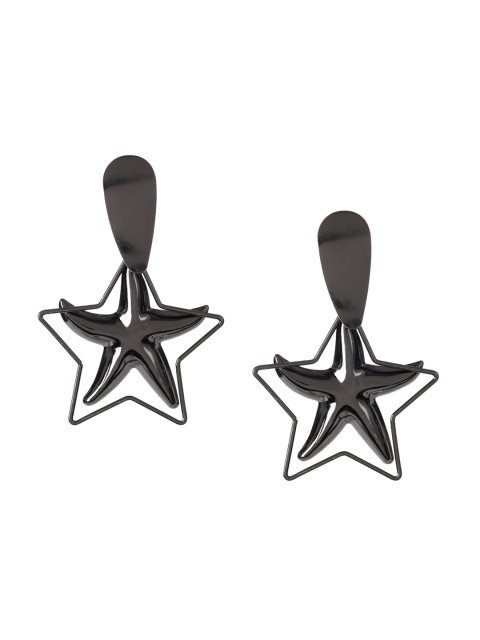

Mali Fionna Women Black Star Shaped Drop Earrings