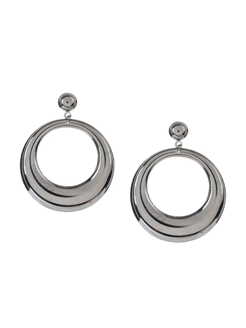 

Mali Fionna Silver-Toned Circular Shaped Drop Earrings