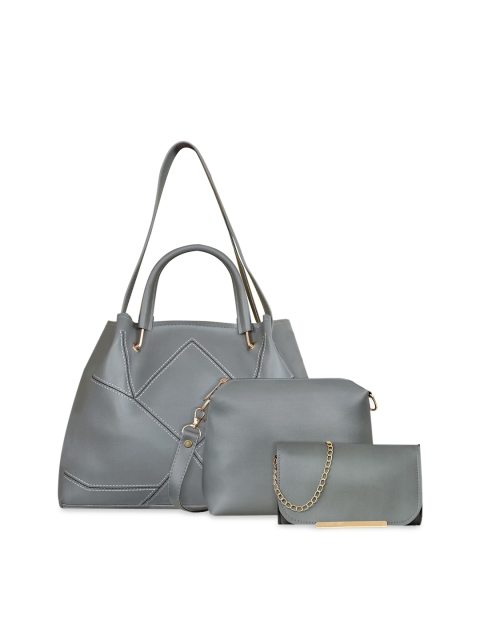 

LOREM Grey PU Oversized Structured Handheld Bag Combo