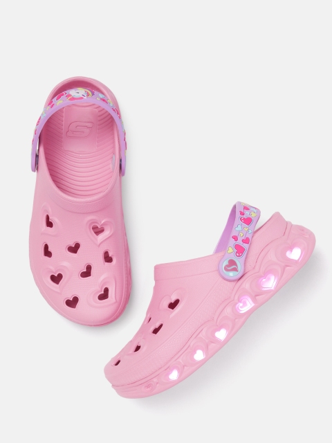 

Skechers Girls Pink Textured LIGHT HEARTED-UNICORNS & SUNS Clogs