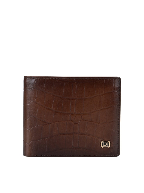 

Da Milano Men Brown Animal Textured Leather Three Fold Wallet