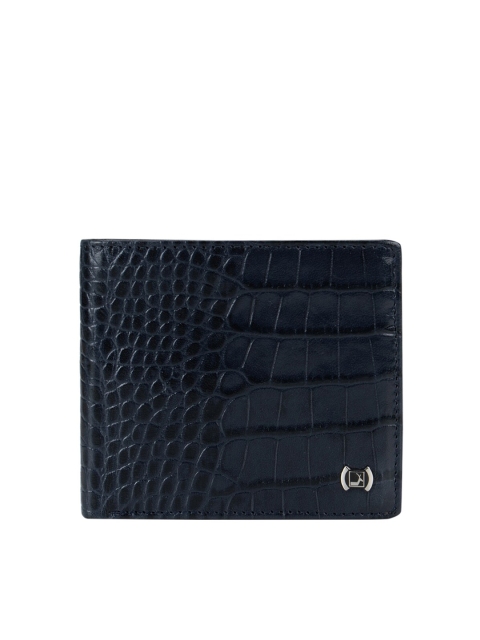 

Da Milano Men Blue Textured Leather Two Fold Wallet
