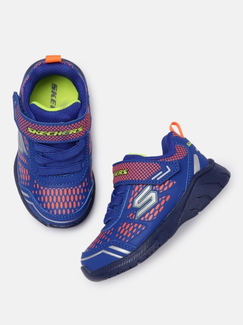 

Skechers Boys Blue & Orange Printed PU Regular Sneakers