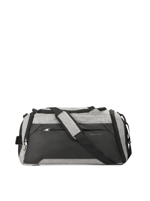 

BANGE Grey & Black Colourblocked Travel Duffle Bag With Shoe Compartment