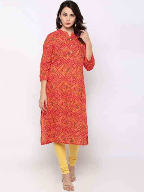 

ZOLA Women Red Geometric Printed Kurta