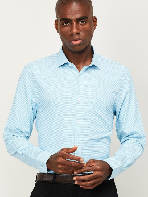 

CODE by Lifestyle Men Blue Slim Fit Self Checked Formal Shirt