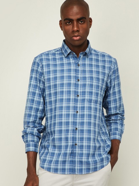 

CODE by Lifestyle Men Blue Slim Fit Tartan Checks Checked Casual Shirt