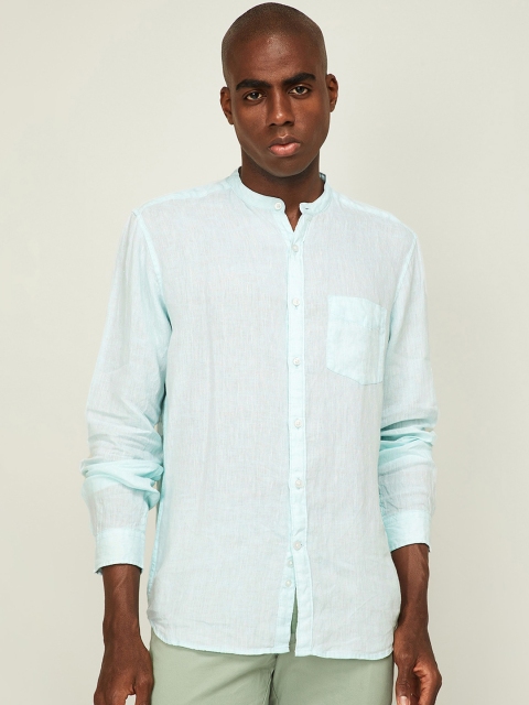 

CODE by Lifestyle Men Sea Green Slim Fit Casual Linen Shirt
