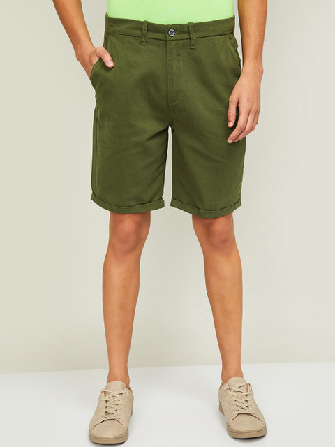 

CODE by Lifestyle Men Green Mid-Rise Regular Shorts