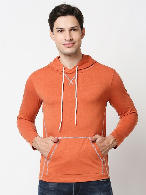 

Bewakoof Men Orange Solid Cotton T-shirt