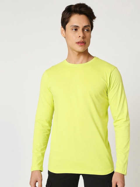 

Bewakoof Men Fluorescent Green Cotton T-shirt