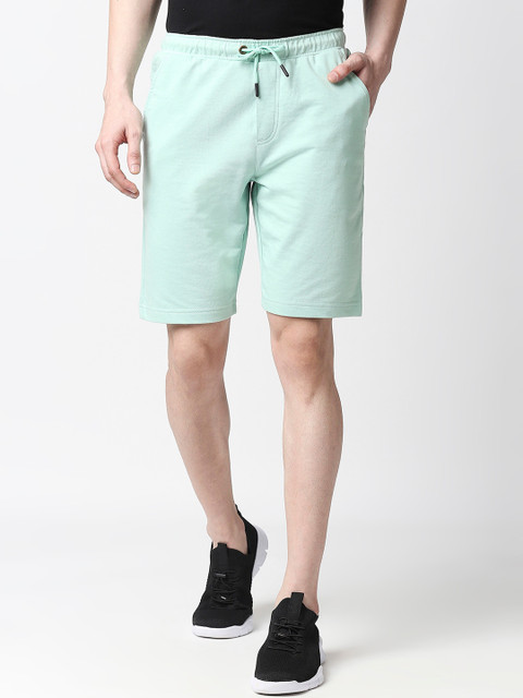 

Bewakoof Men Sea Green Mid-Rise Regular Shorts