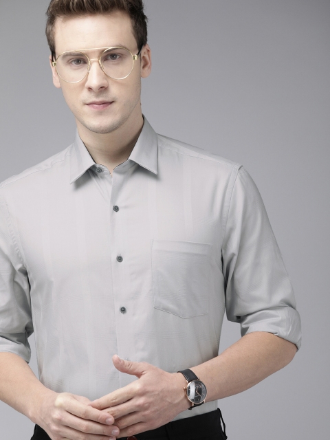 

Arrow New York Men Grey Slim Fit Self Checked Opaque Smart Casual Shirt