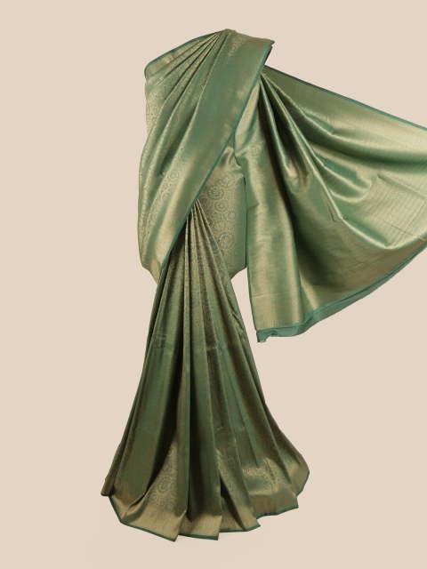 

Pothys Green & Gold-Toned Woven Design Zari Art Silk Saree