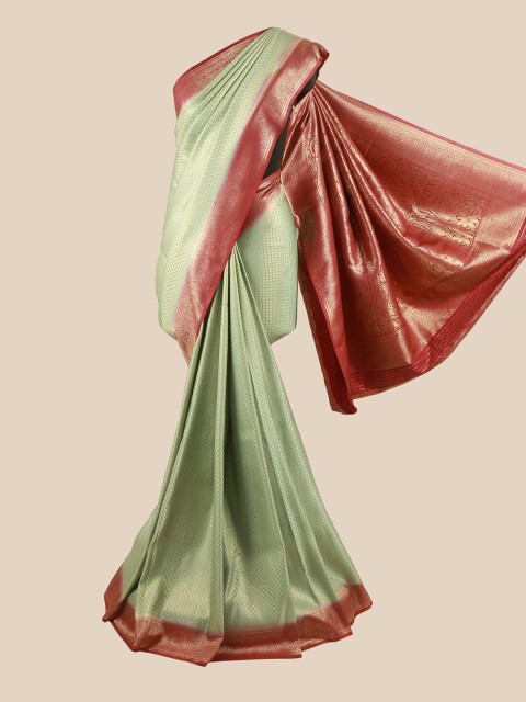 

Pothys Woman Green & Maroon Woven Design Zari Art Silk Saree