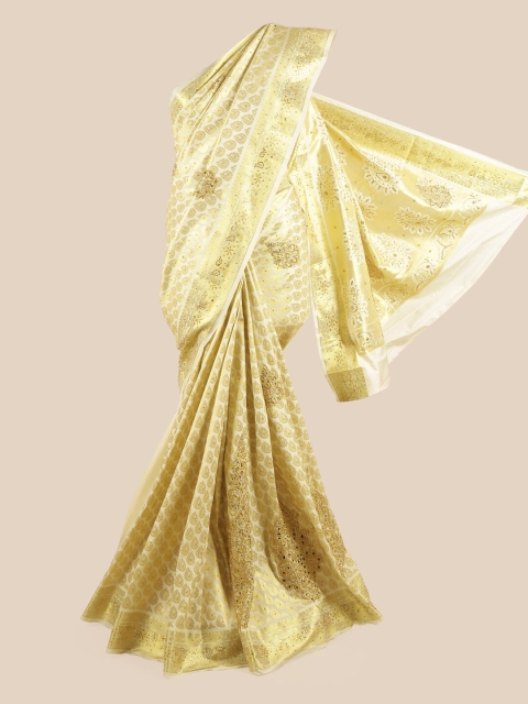 

Pothys Women Cream & Gold Vastrakala Pattu Saree