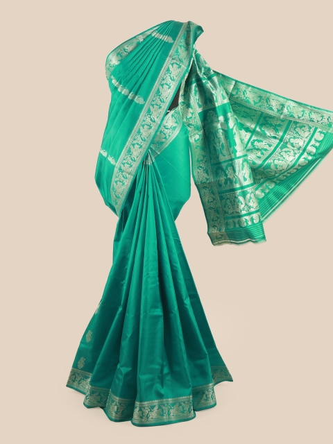 

Pothys Women Green & Silver Baluchari Silk Saree