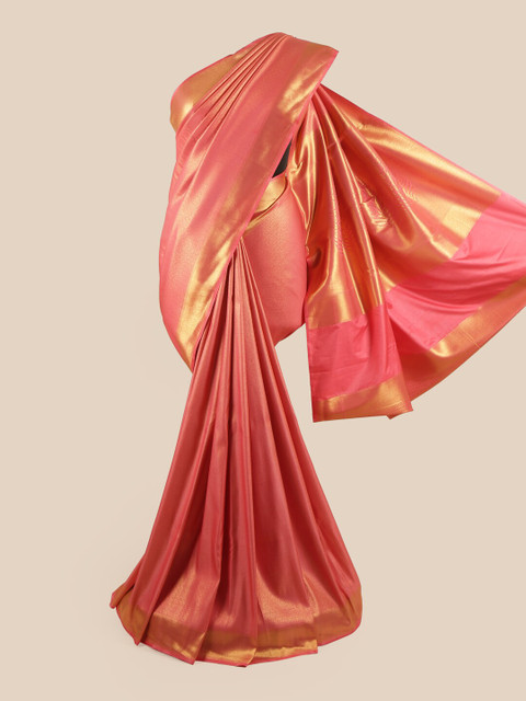 

Pothys Pink & Gold Woven Design Zari Art Silk Saree