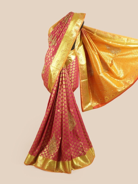 

Pothys Women Magenta & Gold Vastrakala Pattu Saree