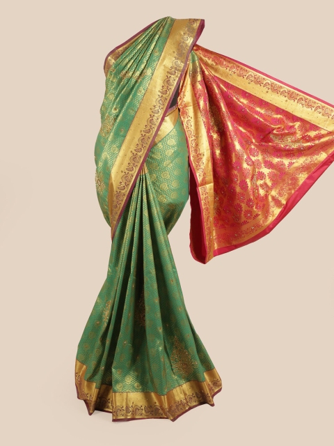 

Pothys Women Green & Orange Vastrakala Pattu Saree