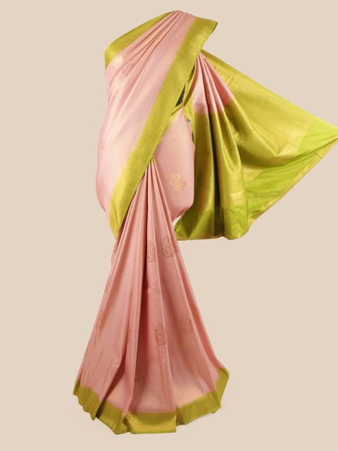 

Pothys Women Pink & Green Banaras Art Silk Saree