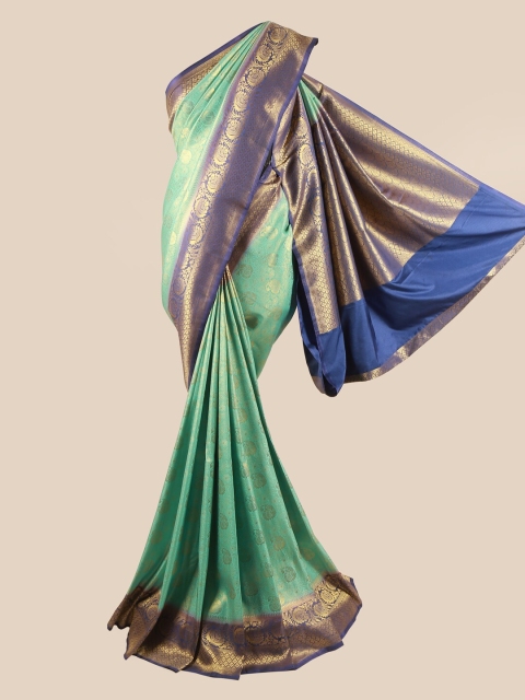 

Pothys Woman Green & Blue Woven Design Zari Art Silk Saree