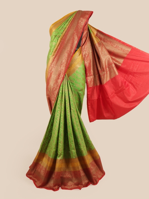 

Pothys Women Green & Red Woven Design Pure Silk Saree