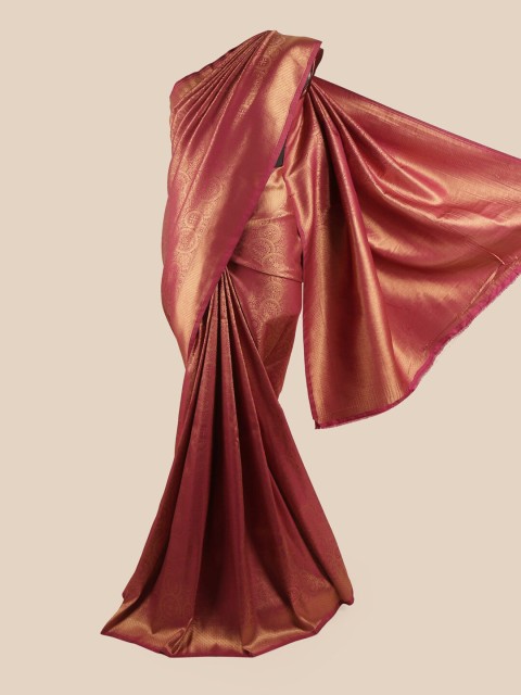 

Pothys Purple & Gold-Toned Ethnic Motifs Art Silk Saree