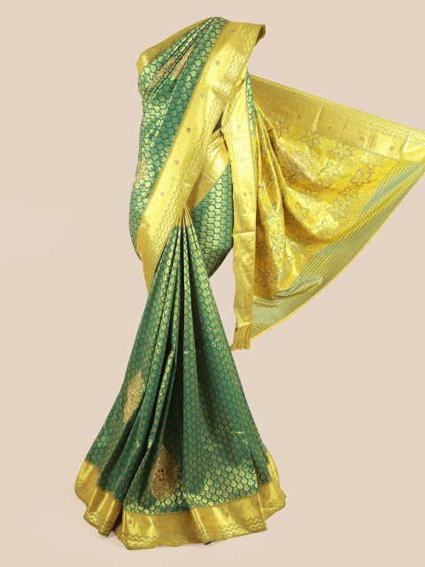 

Pothys Women Green & Gold Vastrakala Pattu Silk Saree