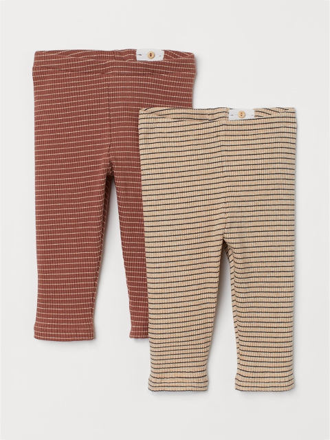 

H&M Girls Beige & Brown 2-pack leggings