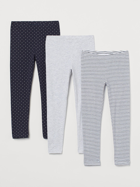 

H&M Girls Pack of 3 Jersey Leggings, Grey